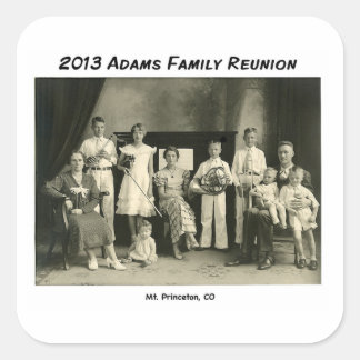 Adesivo Quadrado Vinhetas com imagem de família
