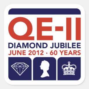 Adesivo Quadrado Vinhetas comemorativas de Diamond Jubilee