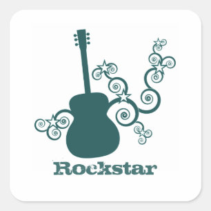 Adesivo Quadrado Vinhetas da Praça da Violência Rockstar, Teal