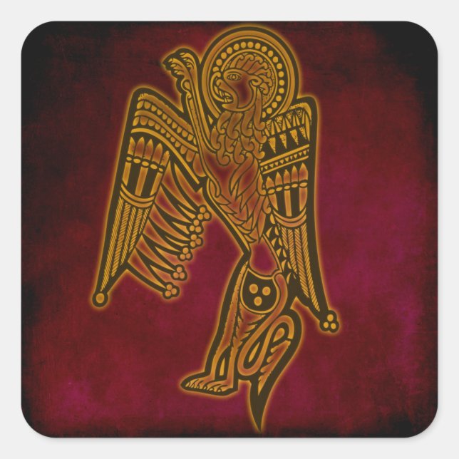 Adesivo Quadrado vinhetas de animais com espírito celeste (Frente)