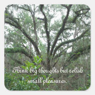 Adesivo Quadrado Vinhetas de árvores tranquilas