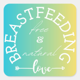 Adesivo Quadrado Vinhetas de aspas para amamentação