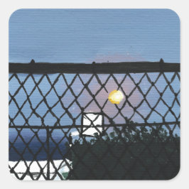 Adesivo Quadrado Vinhetas de basquete