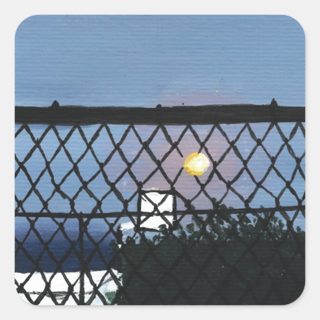 Adesivo Quadrado Vinhetas de basquete (Frente)