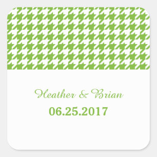 Adesivo Quadrado Vinhetas de Casamento de Bostooth Verde