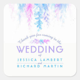 Adesivo Quadrado Vinhetas de casamentos roxas azuis azuis