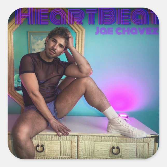 Adesivo Quadrado Vinhetas de Cobrir do coração (Frente)