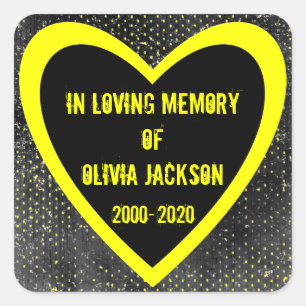 Adesivo Quadrado Vinhetas de compaixão personalizadas do coração ne