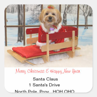 Adesivo Quadrado Vinhetas de Endereços de Natal