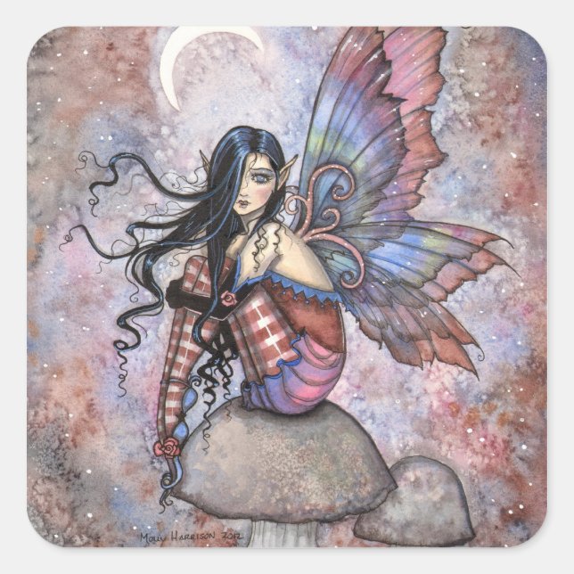 Adesivo Quadrado Vinhetas de fada (Frente)