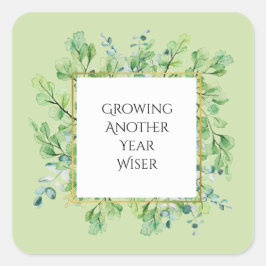 Adesivo Quadrado Vinhetas de Festa de aniversário Personalizadas El