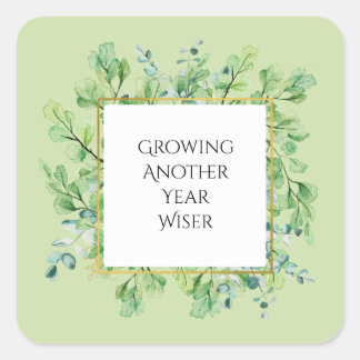 Adesivo Quadrado Vinhetas de Festa de aniversário Personalizadas El