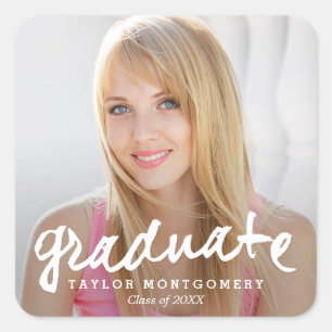 Adesivo Quadrado Vinhetas De Graduação Com Pele Orgulhosa