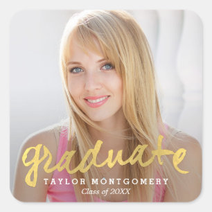 Adesivo Quadrado Vinhetas De Graduação Com Pele Orgulhosa