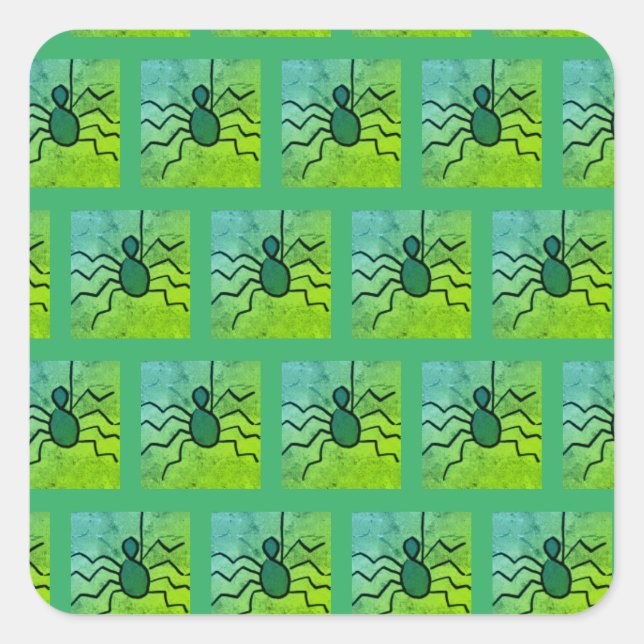 Adesivo Quadrado Vinhetas de Halloween por dalDesignNZ (Frente)