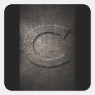 Adesivo Quadrado Vinhetas de monograma C Metal