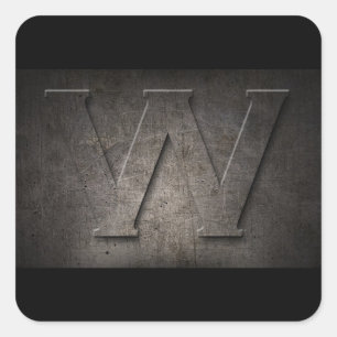 Adesivo Quadrado Vinhetas de monograma metálico