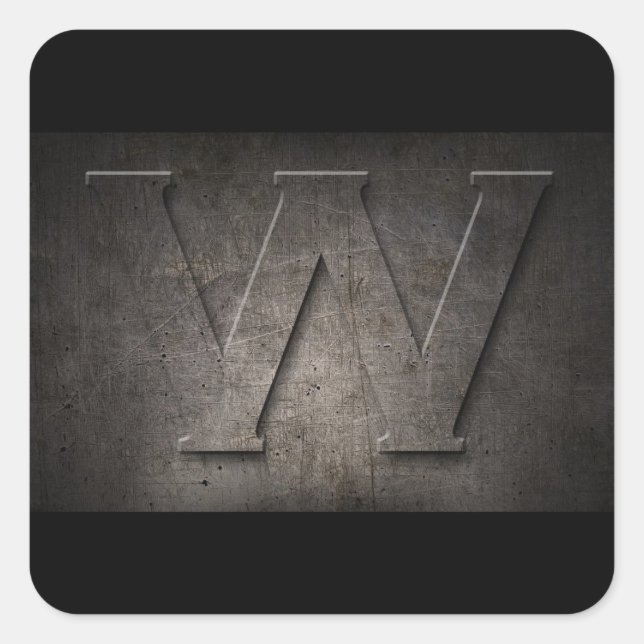 Adesivo Quadrado Vinhetas de monograma metálico (Frente)