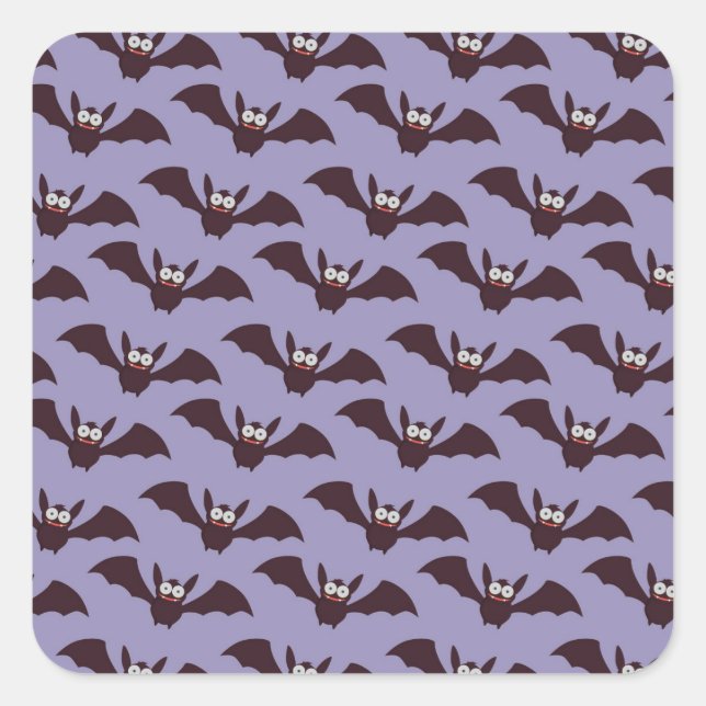 Adesivo Quadrado Vinhetas de morcegos voadores (Frente)