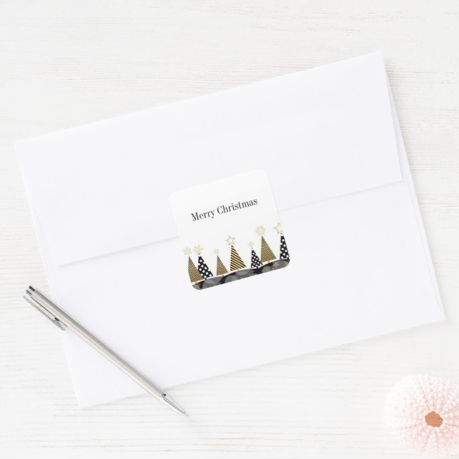 Adesivo Quadrado Vinhetas de Natal (Envelope)