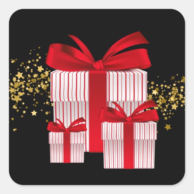 Adesivo Quadrado Vinhetas de Natal (Frente)