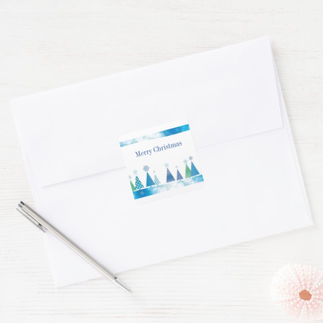 Adesivo Quadrado Vinhetas de Natal (Envelope)