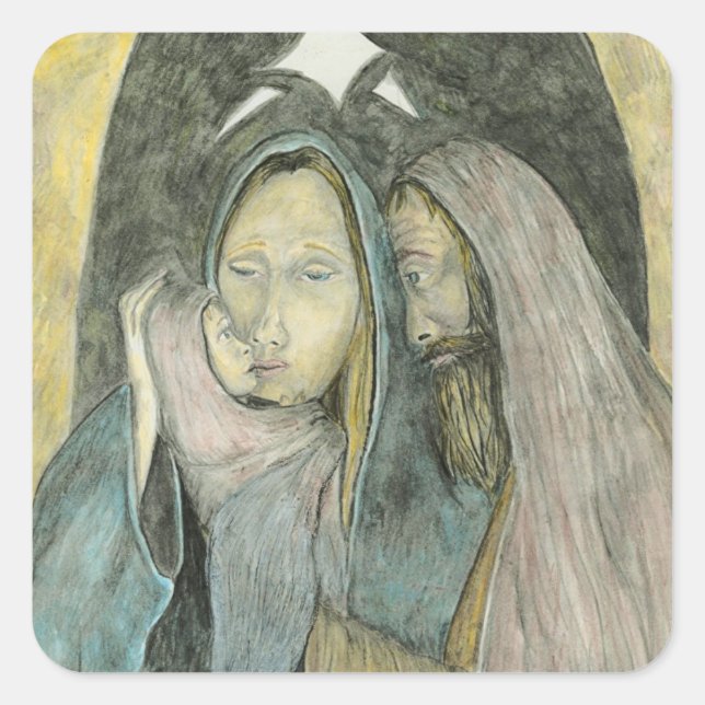 Adesivo Quadrado Vinhetas de Natal (Frente)