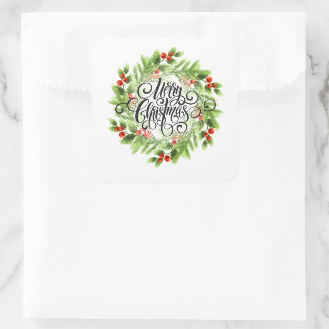 Adesivo Quadrado Vinhetas de Natal (Bolsa)