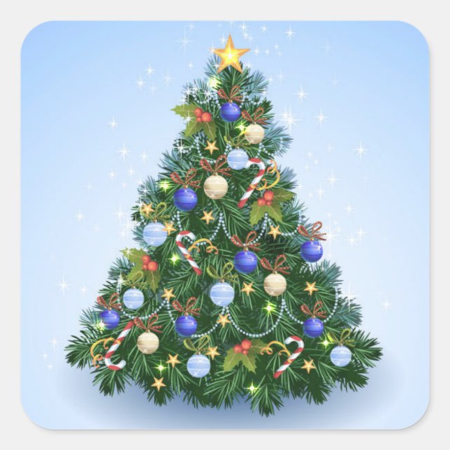 Adesivo Quadrado Vinhetas de Natal (Frente)