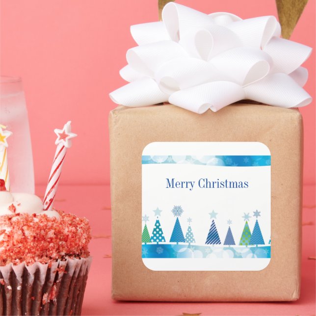 Adesivo Quadrado Vinhetas de Natal (Festa)