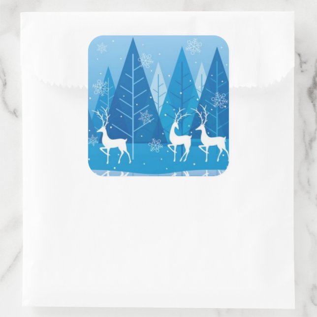 Adesivo Quadrado Vinhetas de Natal (Bolsa)