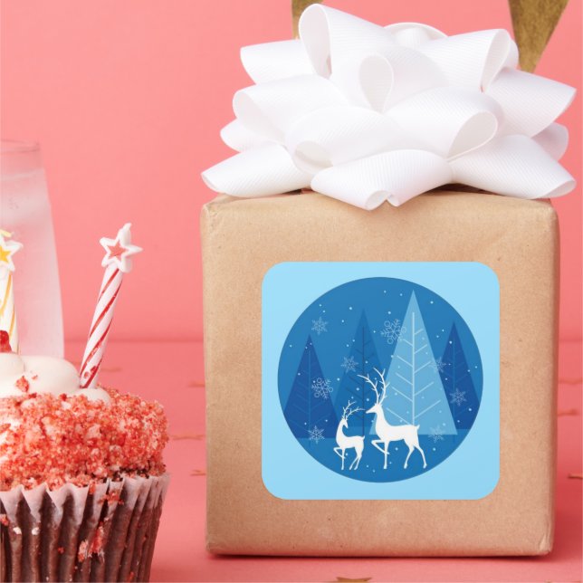 Adesivo Quadrado Vinhetas de Natal (Festa)