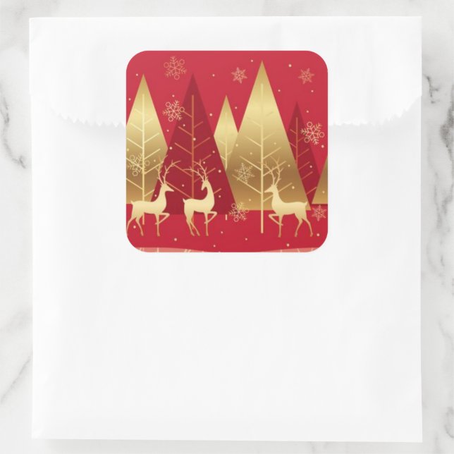 Adesivo Quadrado Vinhetas de Natal (Bolsa)