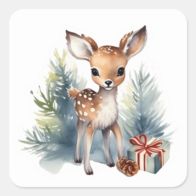 Adesivo Quadrado Vinhetas de Natal (Frente)