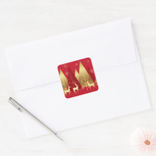 Adesivo Quadrado Vinhetas de Natal