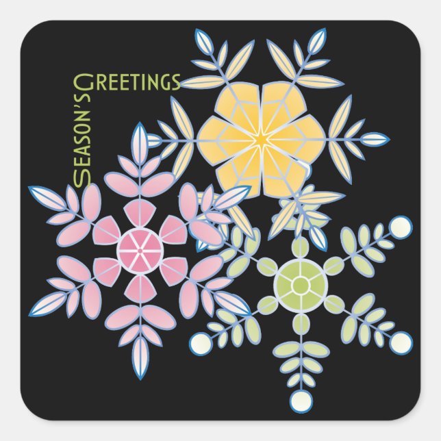 Adesivo Quadrado Vinhetas de Natal (Frente)