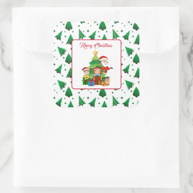 Adesivo Quadrado Vinhetas de Natal (Bolsa)