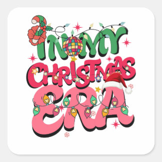 Adesivo Quadrado Vinhetas de Natal