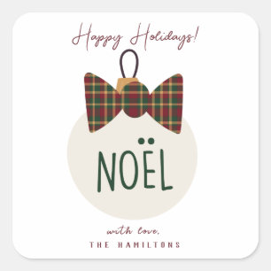 Adesivo Quadrado Vinhetas de Natal Bonitas Modernas