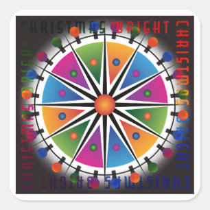 Adesivo Quadrado Vinhetas de Natal Brilhantes