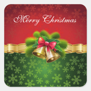 Adesivo Quadrado Vinhetas de Natal Feliz