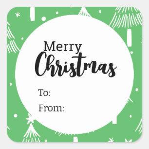 Adesivo Quadrado Vinhetas de Natal Feliz