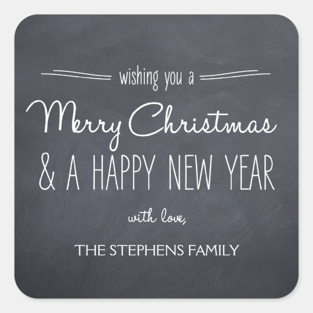 Adesivo Quadrado Vinhetas de Natal/Feriados (Frente)