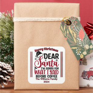 Adesivo Quadrado Vinhetas de Natal Humorísticas