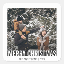 Adesivo Quadrado Vinhetas de Natal Moderno e Negrito