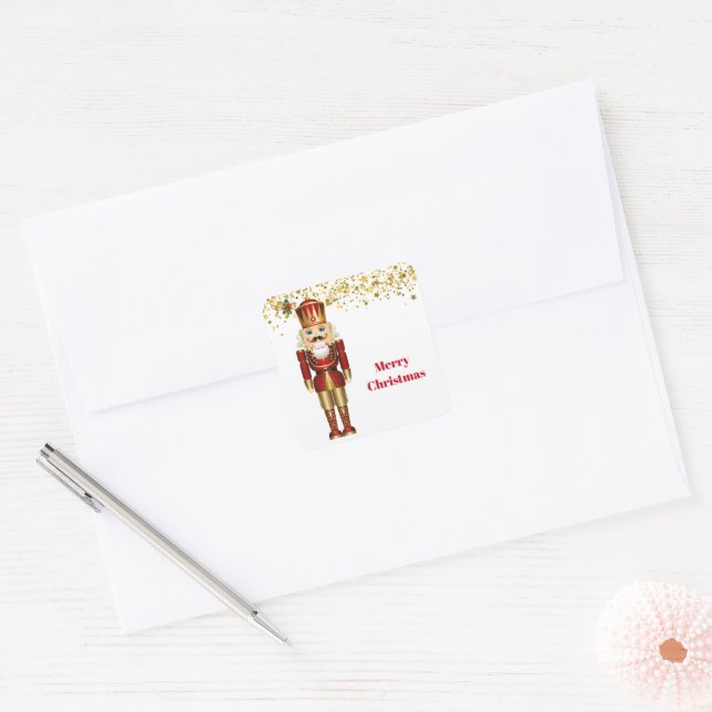 Adesivo Quadrado Vinhetas de Natal-Nutcracker (Envelope)