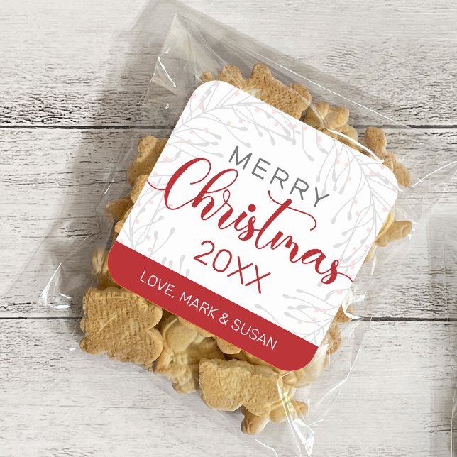 Adesivo Quadrado Vinhetas de Natal Quadradas (Branco) (Criador carregado)