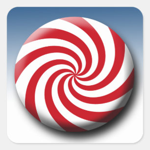 Adesivo Quadrado Vinhetas de Pacote de Natal Doce