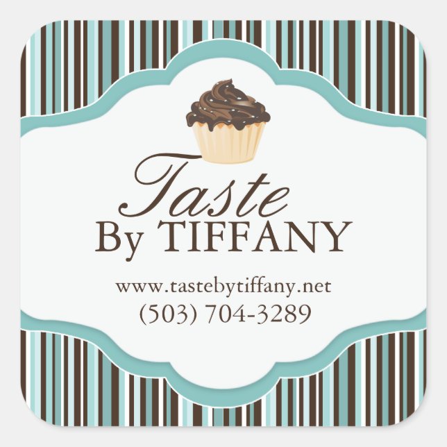 Adesivo Quadrado Vinhetas de padaria decorativa (Frente)