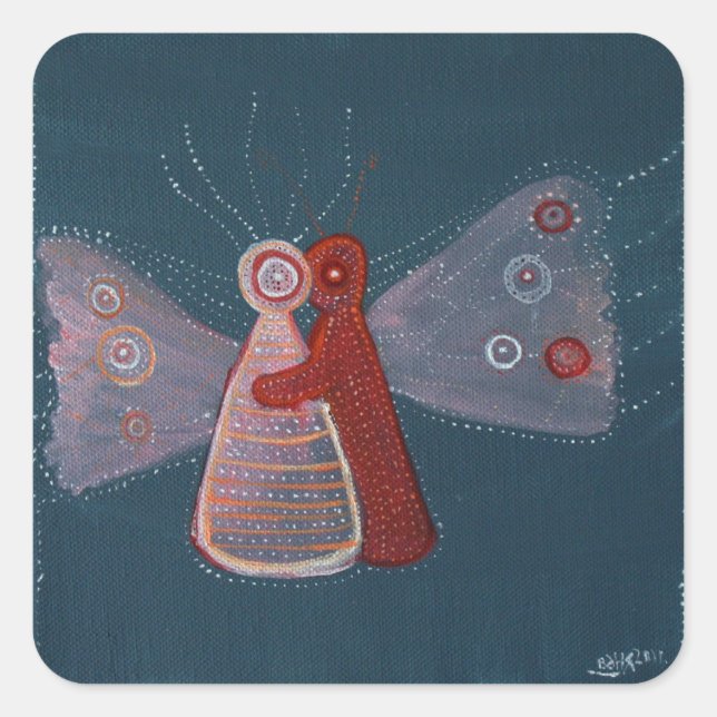 Adesivo Quadrado Vinhetas de pintura abominável, brilhantes (Frente)